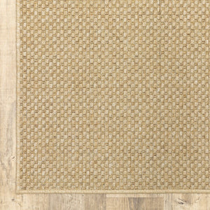 8' Beige Indoor Outdoor Runner Rug