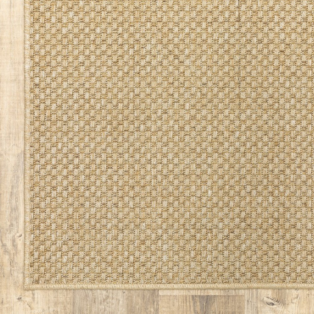 8' Beige Indoor Outdoor Runner Rug