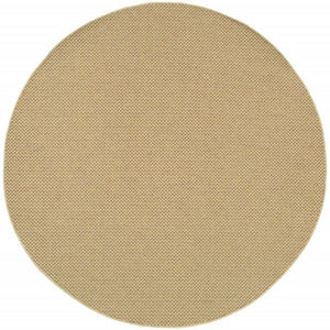 8' Beige Indoor Outdoor Runner Rug