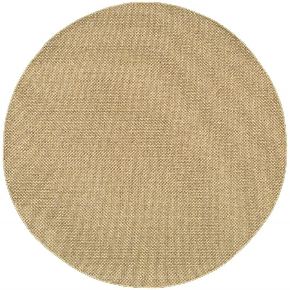 8' Beige Indoor Outdoor Runner Rug