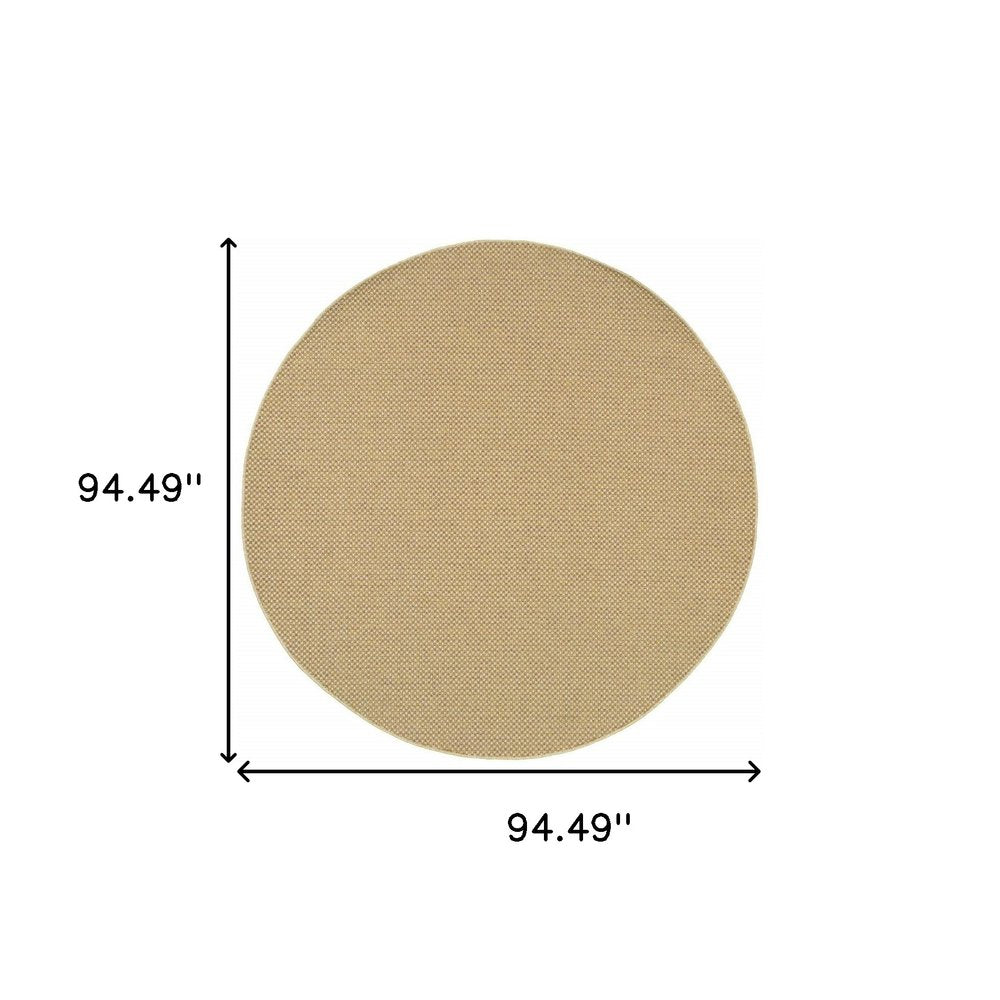 8' Beige Indoor Outdoor Runner Rug