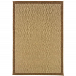 8' X 13' Beige Indoor Outdoor Area Rug
