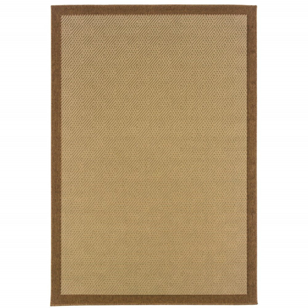 8' X 13' Beige Indoor Outdoor Area Rug