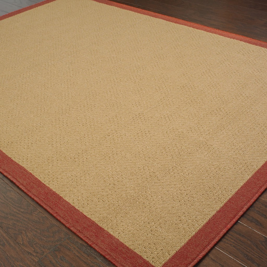 8' X 13' Beige Indoor Outdoor Area Rug