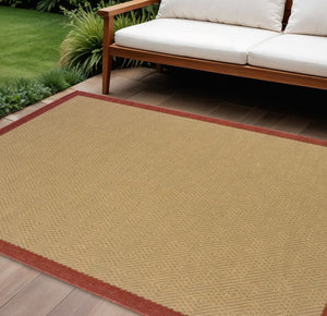 8' X 13' Beige Indoor Outdoor Area Rug