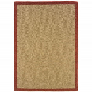 8' X 13' Beige Indoor Outdoor Area Rug