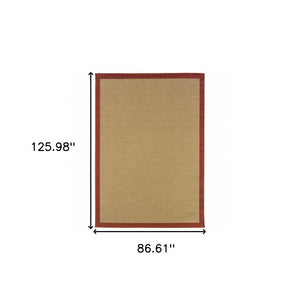 8' X 13' Beige Indoor Outdoor Area Rug