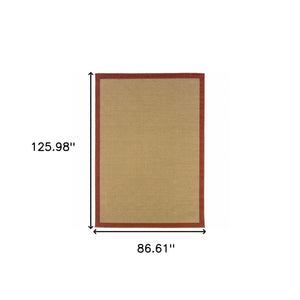 8' X 13' Beige Indoor Outdoor Area Rug