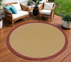 8' X 13' Beige Indoor Outdoor Area Rug