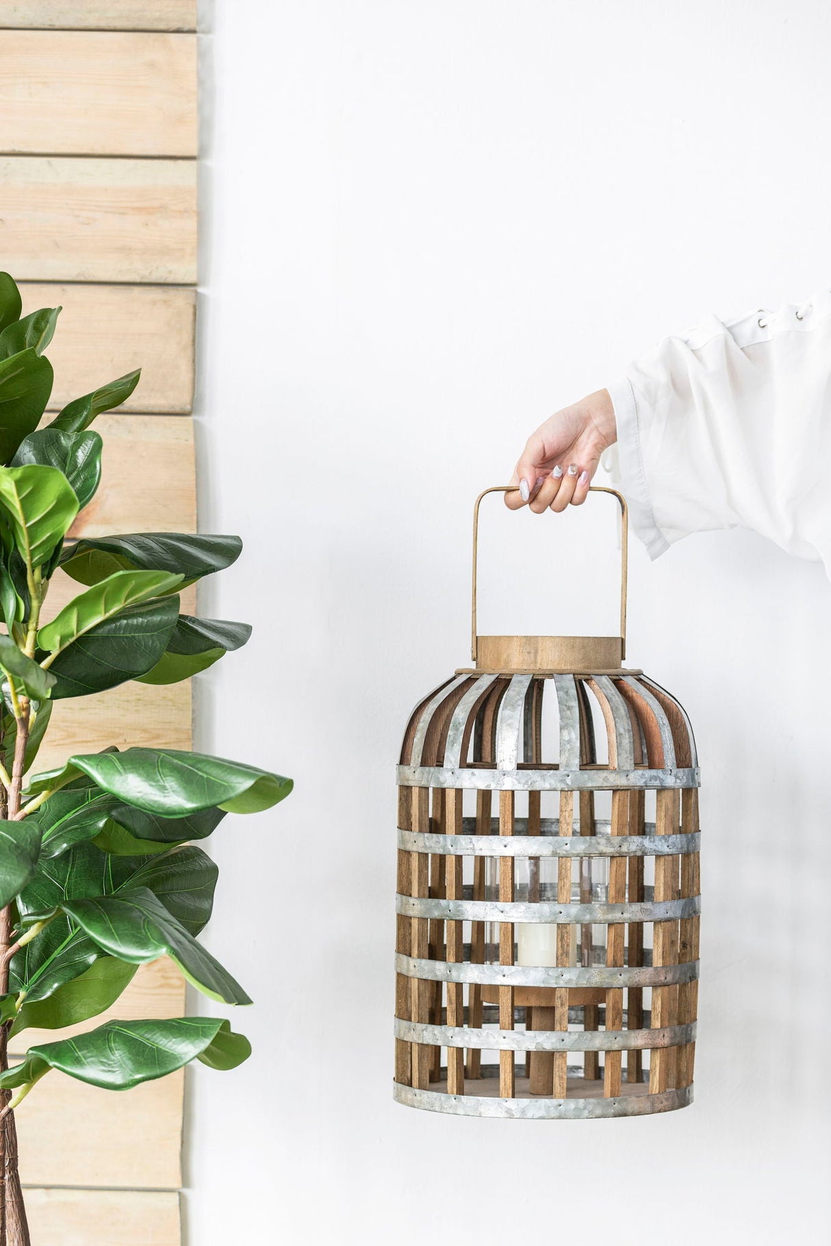 Decorative Lantern With Handle, Wooden Lantern For Indoor Outdoor, Home Garden Wedding by Couch.com