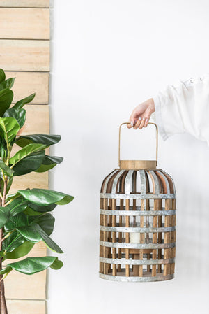 Decorative Lantern With Handle, Wooden Lantern For Indoor Outdoor, Home Garden Wedding by Couch.com