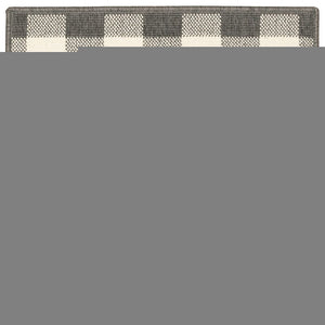 8' Gray And Ivory Indoor Outdoor Runner Rug