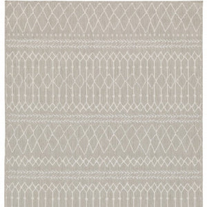 10' X 13' Gray And Ivory Indoor Outdoor Area Rug