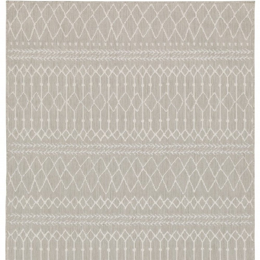 3' X 5' Gray And Ivory Indoor Outdoor Area Rug
