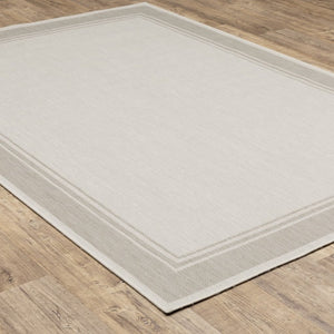 3' X 5' Gray And Ivory Indoor Outdoor Area Rug