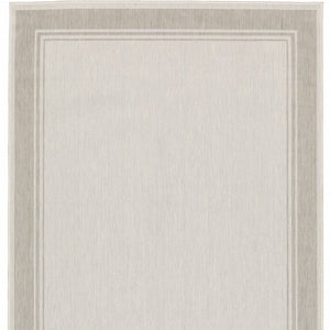 8' X 10' Gray And Ivory Indoor Outdoor Area Rug