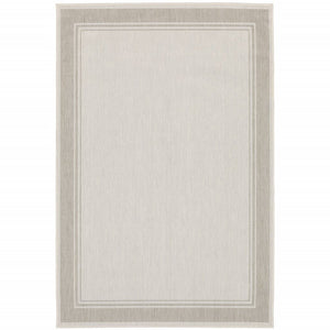 8' X 10' Gray And Ivory Indoor Outdoor Area Rug