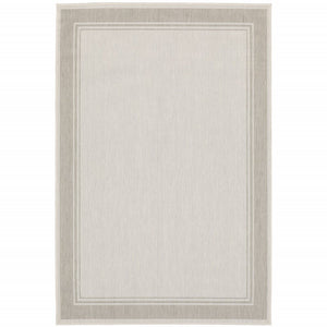 8' X 10' Gray And Ivory Indoor Outdoor Area Rug