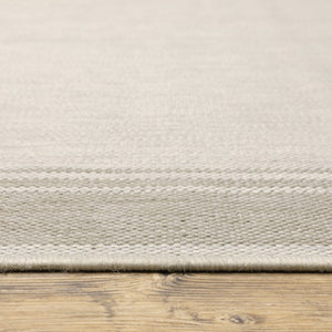 8' X 10' Gray And Ivory Indoor Outdoor Area Rug