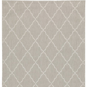 10' X 13' Gray And Ivory Indoor Outdoor Area Rug