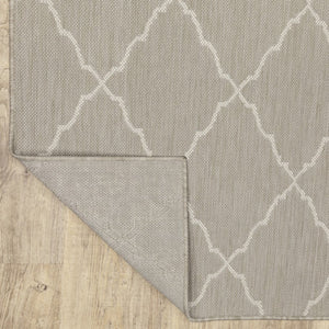 10' X 13' Gray And Ivory Indoor Outdoor Area Rug