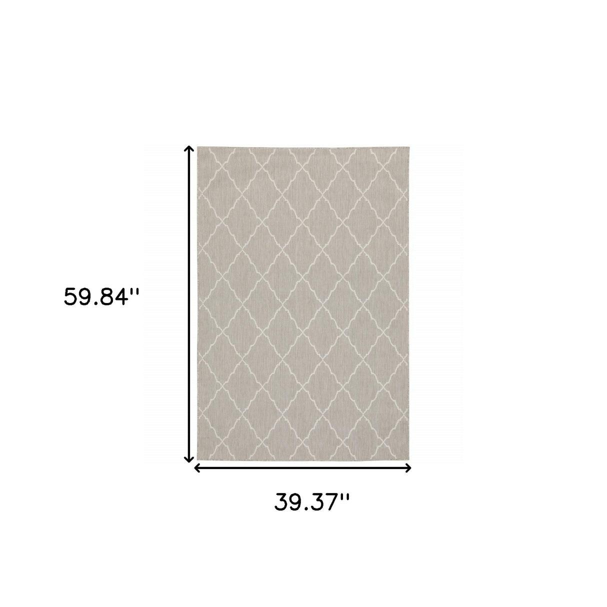 3' X 5' Gray And Ivory Indoor Outdoor Area Rug