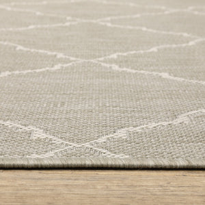 3' X 5' Gray And Ivory Indoor Outdoor Area Rug