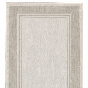 8' X 10' Gray And Ivory Indoor Outdoor Area Rug