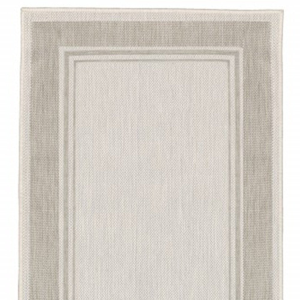8' X 10' Gray And Ivory Indoor Outdoor Area Rug