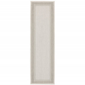 8' X 10' Gray And Ivory Indoor Outdoor Area Rug