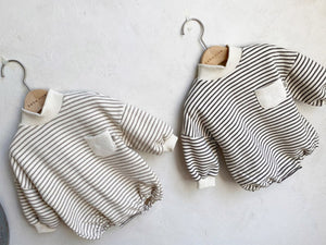 Striped Turtleneck Romper Bag Fart Sweater Loose And Casual