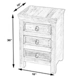 16" Modern Rustic Three Drawer Accent Chest