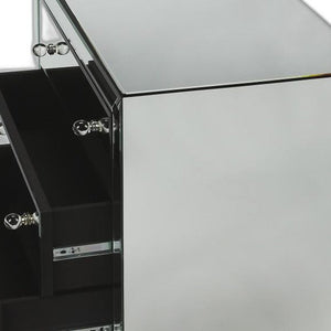30" Clear Glass Three Drawer Chest