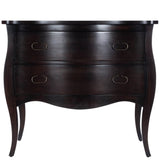 34" Brown Solid Wood Two Drawer Chest