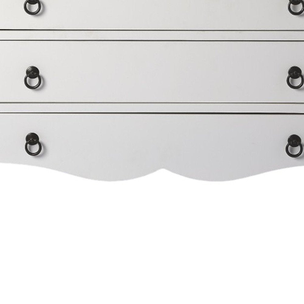 34" White Solid and Manufactured Wood Three Drawer Standard Chest