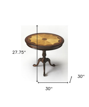 30" Brown Wood Round Coffee Table