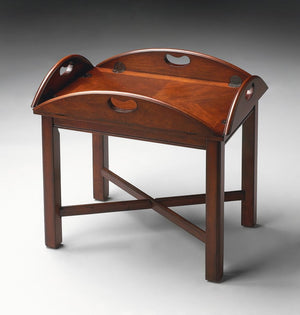 30" Brown and Dark Brown Wood Oval Coffee Table