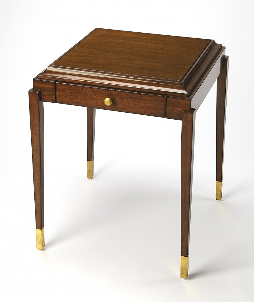 23" Brown Wood Square Coffee Table With Drawer