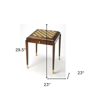 23" Brown Wood Square Coffee Table With Drawer