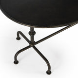 38" Silver Aluminum Oval Coffee Table