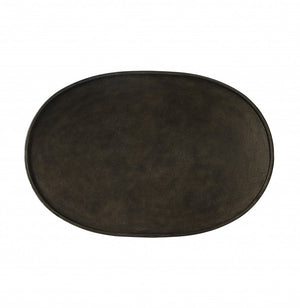 38" Silver Aluminum Oval Coffee Table