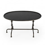 38" Silver Aluminum Oval Coffee Table