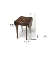19" Brown and Dark Brown Wood Oval Coffee Table With Drawer
