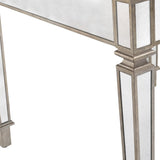 36" Brown and Silver Wood Coffee Table