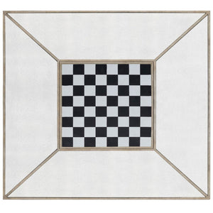 36" Brown and Silver Wood Coffee Table