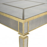 36" Brown and Silver Wood Coffee Table
