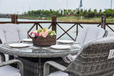 Five Piece Gray Round Glass Dining Set
