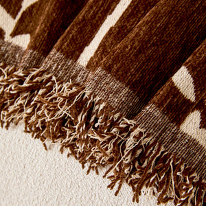 Chenille Jacquard Sofa Throw Cover with Tassel Soft Thick Couch Protector Blanket