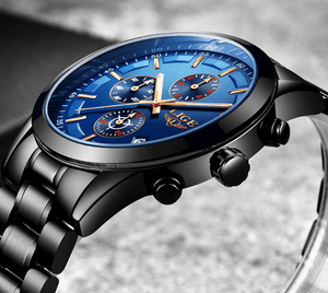 Men's Waterproof  Watch With Chronometers And Date Display Unique Design Perfect Gift