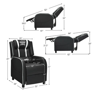 Massage Racing Gaming Single Recliner Chair-Red